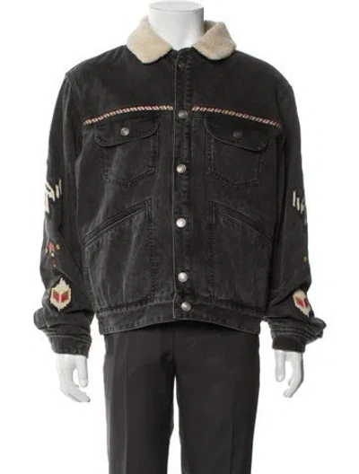 Pre-owned Isabel Marant Printed Denim Jacket W/ Tags In Gray