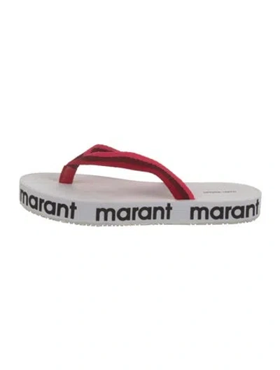 Pre-owned Isabel Marant Printed Flip Flops In Red