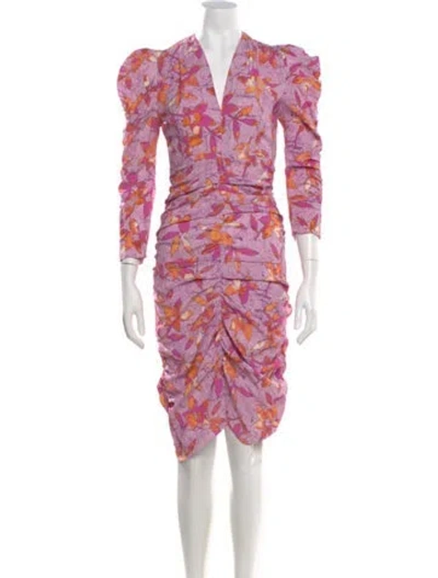 Pre-owned Isabel Marant Printed Knee-length Dress In Purple