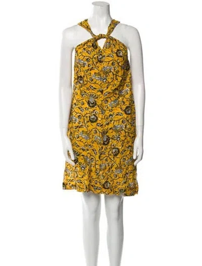 Pre-owned Isabel Marant Printed Knee-length Dress In Yellow