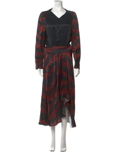 Pre-owned Isabel Marant Printed Long Dress In Black
