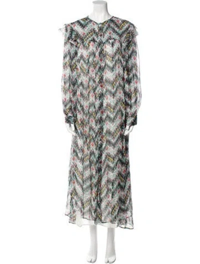 Pre-owned Isabel Marant Printed Long Dress In Blue