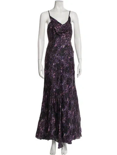Pre-owned Isabel Marant Printed Long Dress In Purple