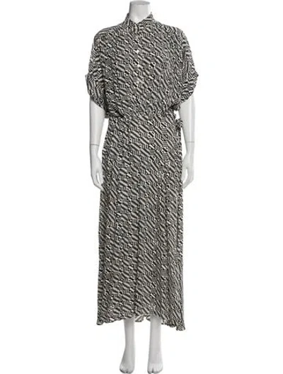 Pre-owned Isabel Marant Printed Long Dress In White