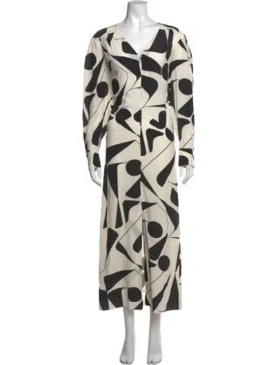 Pre-owned Isabel Marant Printed Long Dress In White