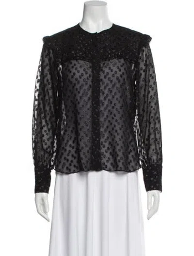 Pre-owned Isabel Marant Printed Long Sleeve Blouse In Black