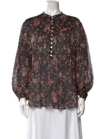 Pre-owned Isabel Marant Printed Long Sleeve Blouse In Brown