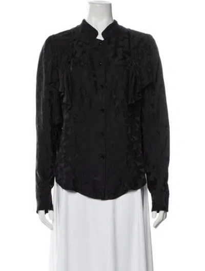 Pre-owned Isabel Marant Printed Long Sleeve Blouse In Gray