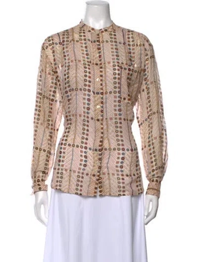 Pre-owned Isabel Marant Printed Long Sleeve Blouse In Neutrals