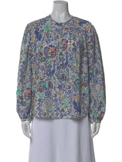 Pre-owned Isabel Marant Printed Long Sleeve Blouse In Purple