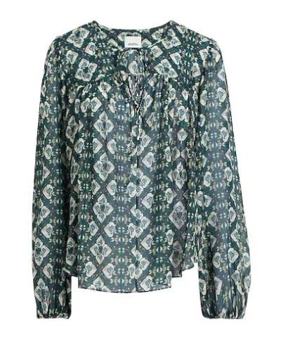 Isabel Marant Printed Long-sleeve Shirt In Green