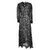 Isabel Marant Printed Maxi Dress In Black Silk In Blue