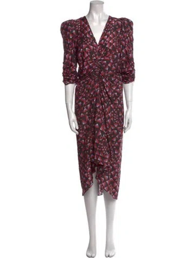 Pre-owned Isabel Marant Printed Midi Length Dress In Black