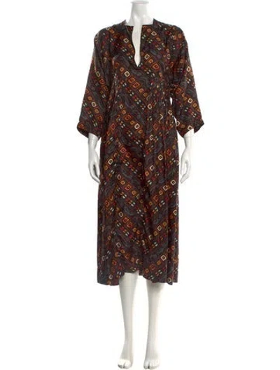 Pre-owned Isabel Marant Printed Midi Length Dress In Black
