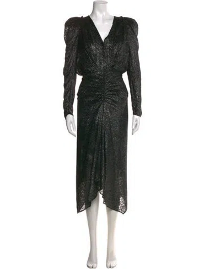 Pre-owned Isabel Marant Printed Midi Length Dress In Black