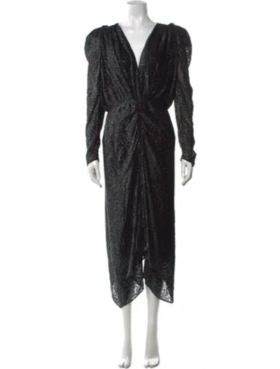 Pre-owned Isabel Marant Printed Midi Length Dress In Black