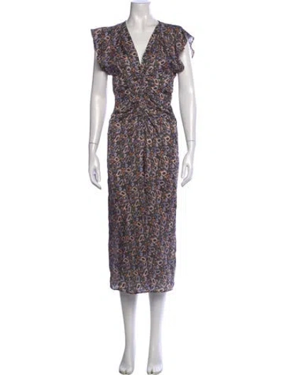 Pre-owned Isabel Marant Printed Midi Length Dress In Grey