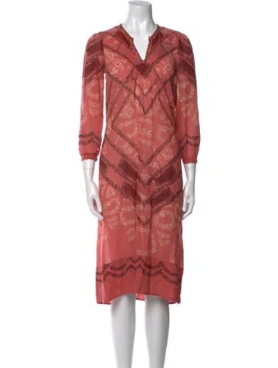 Pre-owned Isabel Marant Printed Midi Length Dress In Pink