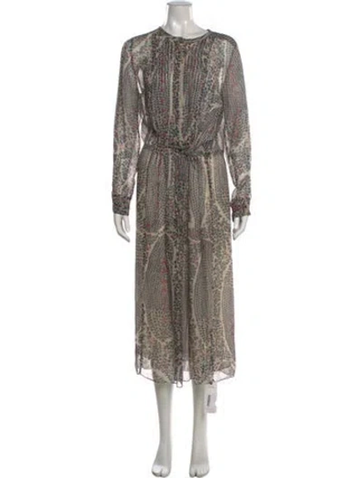 Pre-owned Isabel Marant Printed Midi Length Dress W/ Tags In Neutrals