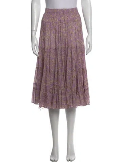 Pre-owned Isabel Marant Printed Midi Length Skirt In Purple