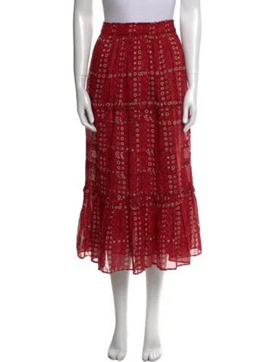 Pre-owned Isabel Marant Printed Midi Length Skirt In Red