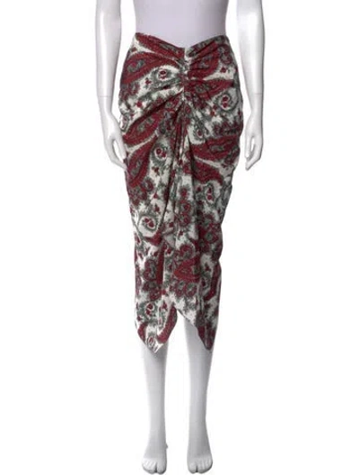 Pre-owned Isabel Marant Printed Midi Length Skirt In Red