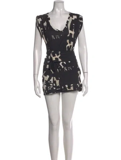 Pre-owned Isabel Marant Printed Mini Dress In Black