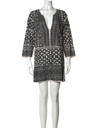 Pre-owned Isabel Marant Printed Mini Dress In Black