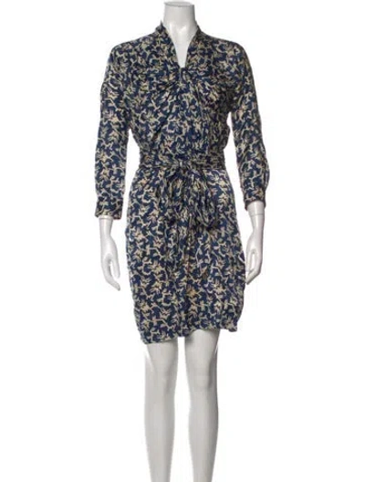 Pre-owned Isabel Marant Printed Mini Dress In Blue