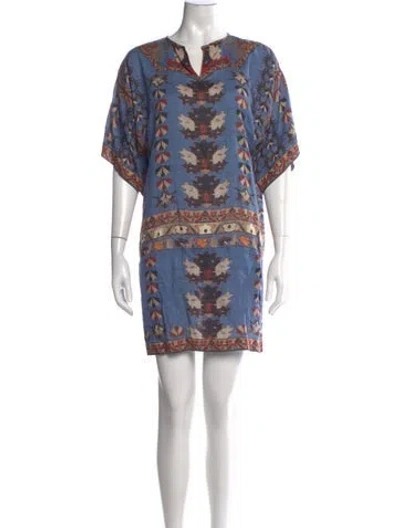 Pre-owned Isabel Marant Printed Mini Dress In Blue