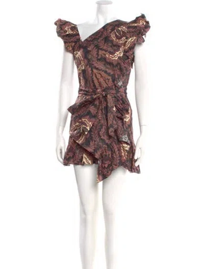 Pre-owned Isabel Marant Printed Mini Dress In Burgundy