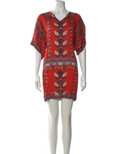 Pre-owned Isabel Marant Printed Mini Dress In Red