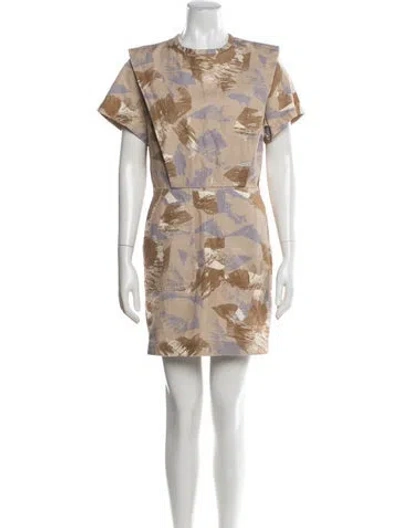 Pre-owned Isabel Marant Printed Mini Dress W/ Tags In Neutral
