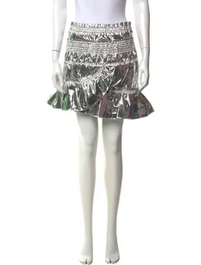 Pre-owned Isabel Marant Printed Mini Skirt In Silver