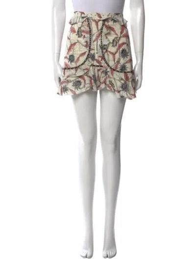 Pre-owned Isabel Marant Printed Mini Skirt In White