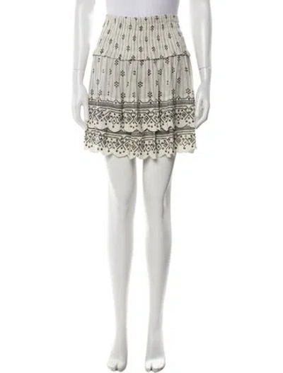 Pre-owned Isabel Marant Printed Mini Skirt In White