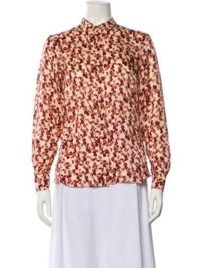 Pre-owned Isabel Marant Printed Mock Neck Blouse In Multi