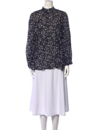 Pre-owned Isabel Marant Printed Mock Neck Tunic In Black