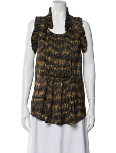Pre-owned Isabel Marant Printed Scoop Neck Blouse In Black