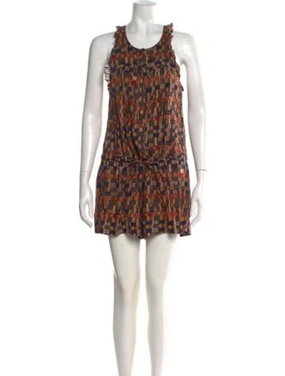 Pre-owned Isabel Marant Printed Scoop Neck Romper In Brown
