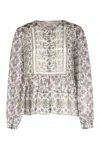 Isabel Marant Silk Blouse With Printed Floral Pattern In Multicolor