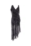 Isabel Marant Womens Faded Night Tylena Printed Ruffle-trim Silk Midi Dress In Multi
