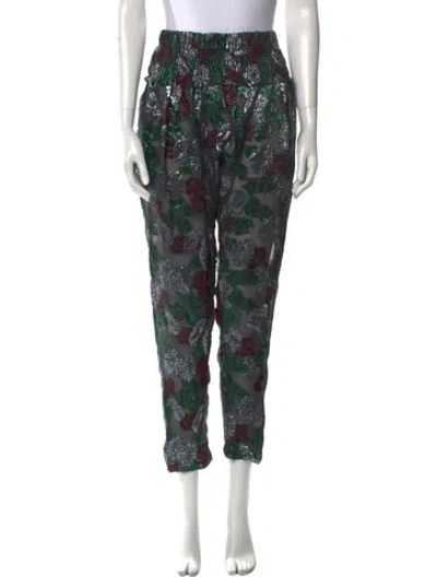 Pre-owned Isabel Marant Printed Skinny Leg Pants In Black