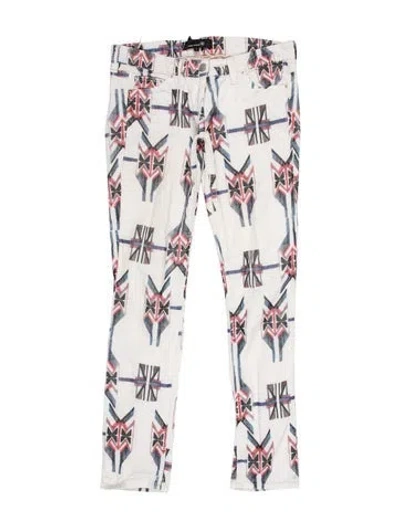 Pre-owned Isabel Marant Printed Skinny Leg Pants In White