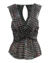 Isabel Marant Printed Sleeveless Top In Multicolor Silk In Multi