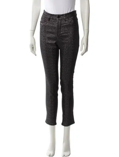 Pre-owned Isabel Marant Printed Straight Leg Pants In Black