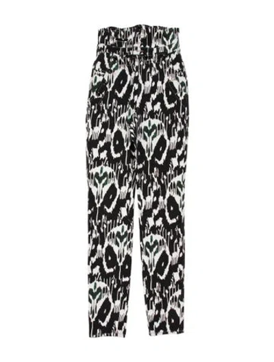 Pre-owned Isabel Marant Printed Straight Leg Pants In Black