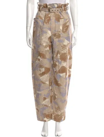 Pre-owned Isabel Marant Printed Straight Leg Pants W/ Tags In Neutral