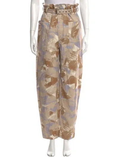 Pre-owned Isabel Marant Printed Straight Leg Pants W/ Tags In Neutrals