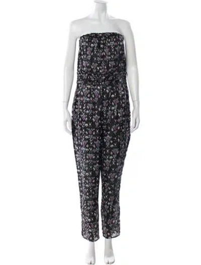 Pre-owned Isabel Marant Printed Strapless Jumpsuit In Black
